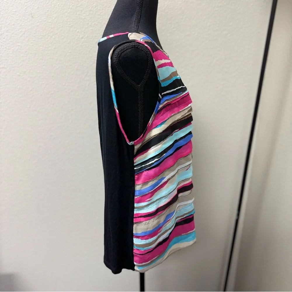 Dana Buchman Multicolor Striped Sleeveless Blouse. Size XL - Picture 4 of 8